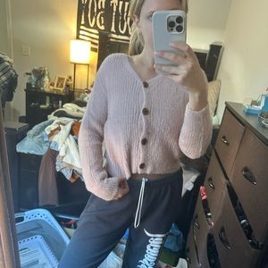 Pink fuzzy comfy sweater